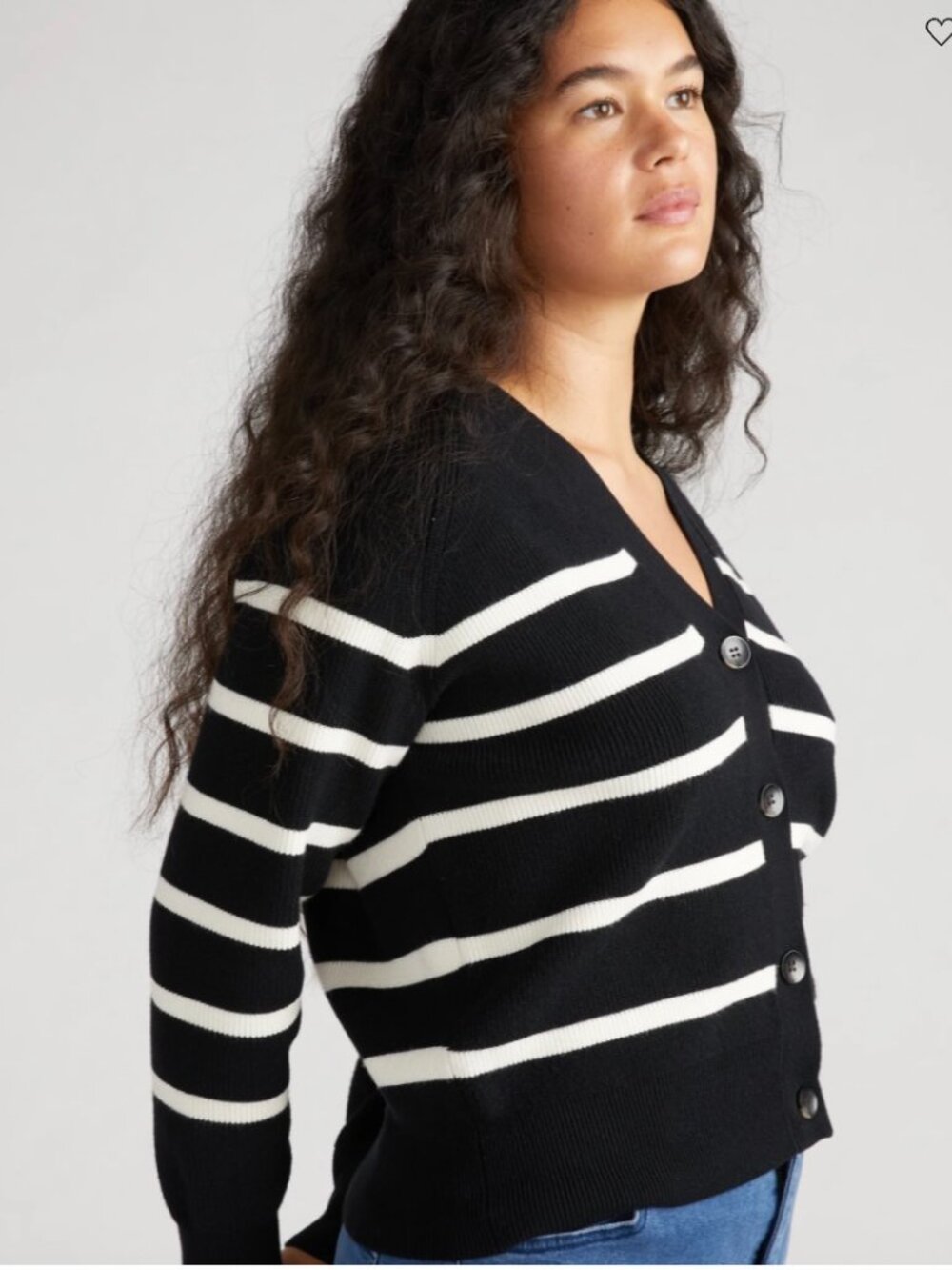 NWT Universal Standard Better-than-wool cardigan, black/white, M (W18-20)